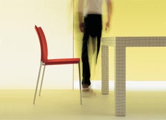 Zanotta Quaderna Dining Table in White Plastic Laminate by Superstudio