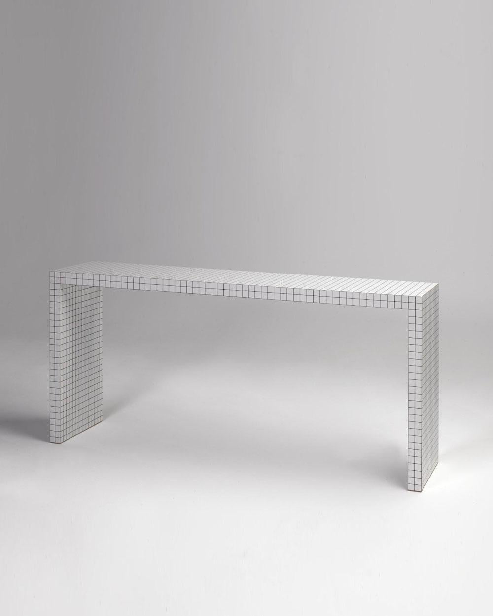 Petit bureau Quaderna de Zanotta en stratifié plastique blanc, Superstudio en vente 3