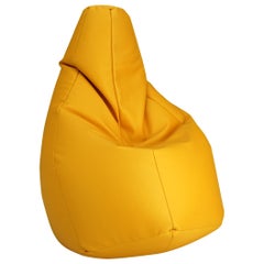 Zanotta Small Sacco en tissu Vip jaune par Gatti, Paolini, Teodoro