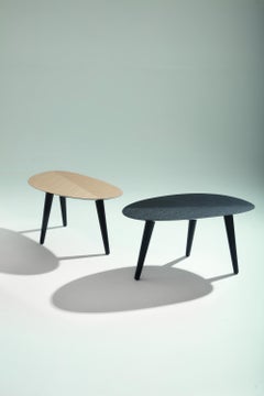 Zanotta Small Tweed Mini Table in Canaletto Walnut Top with Black Frame