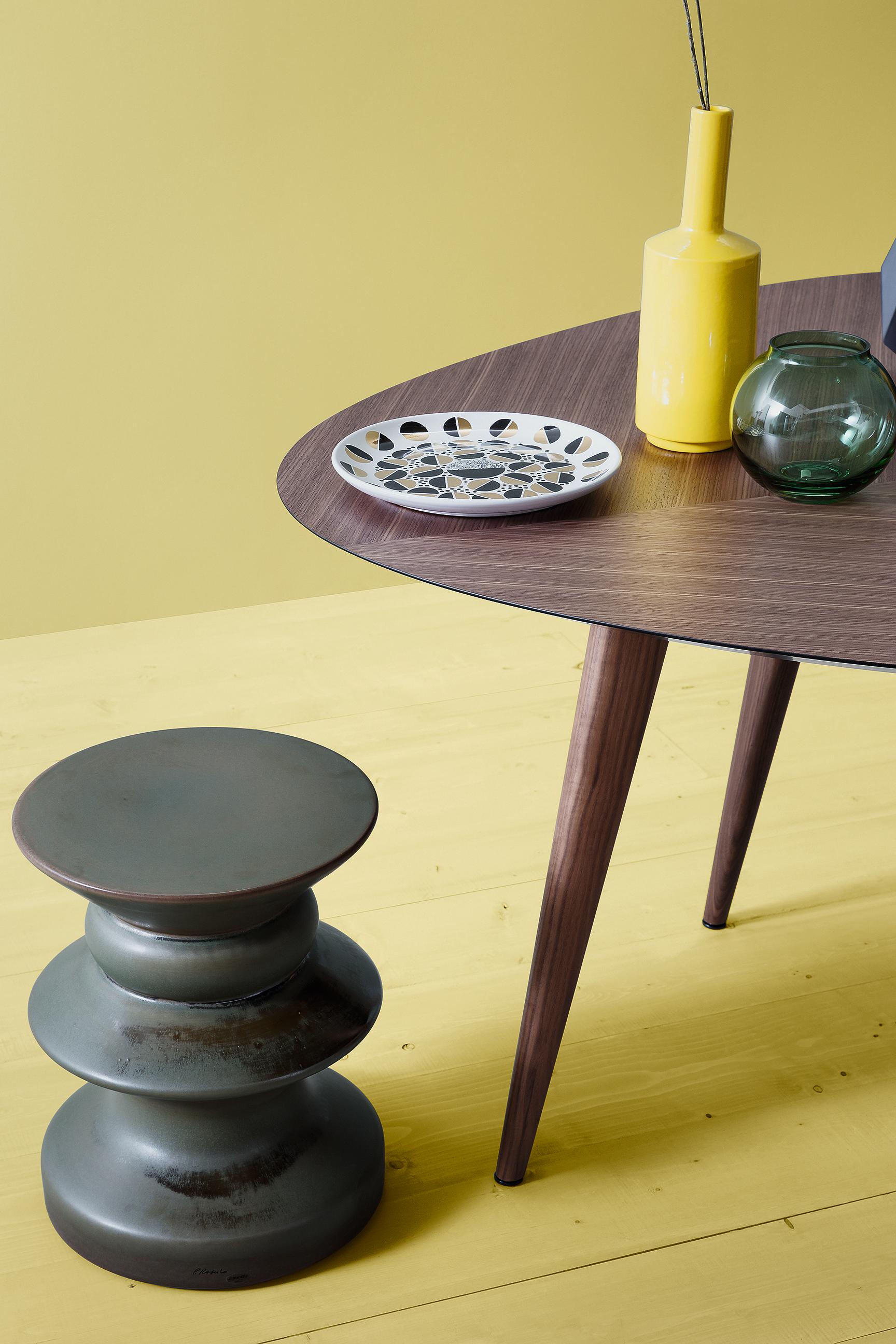 Italian Zanotta Small Tweed Table in Walnut Top and Frame by Garcia Cumini For Sale