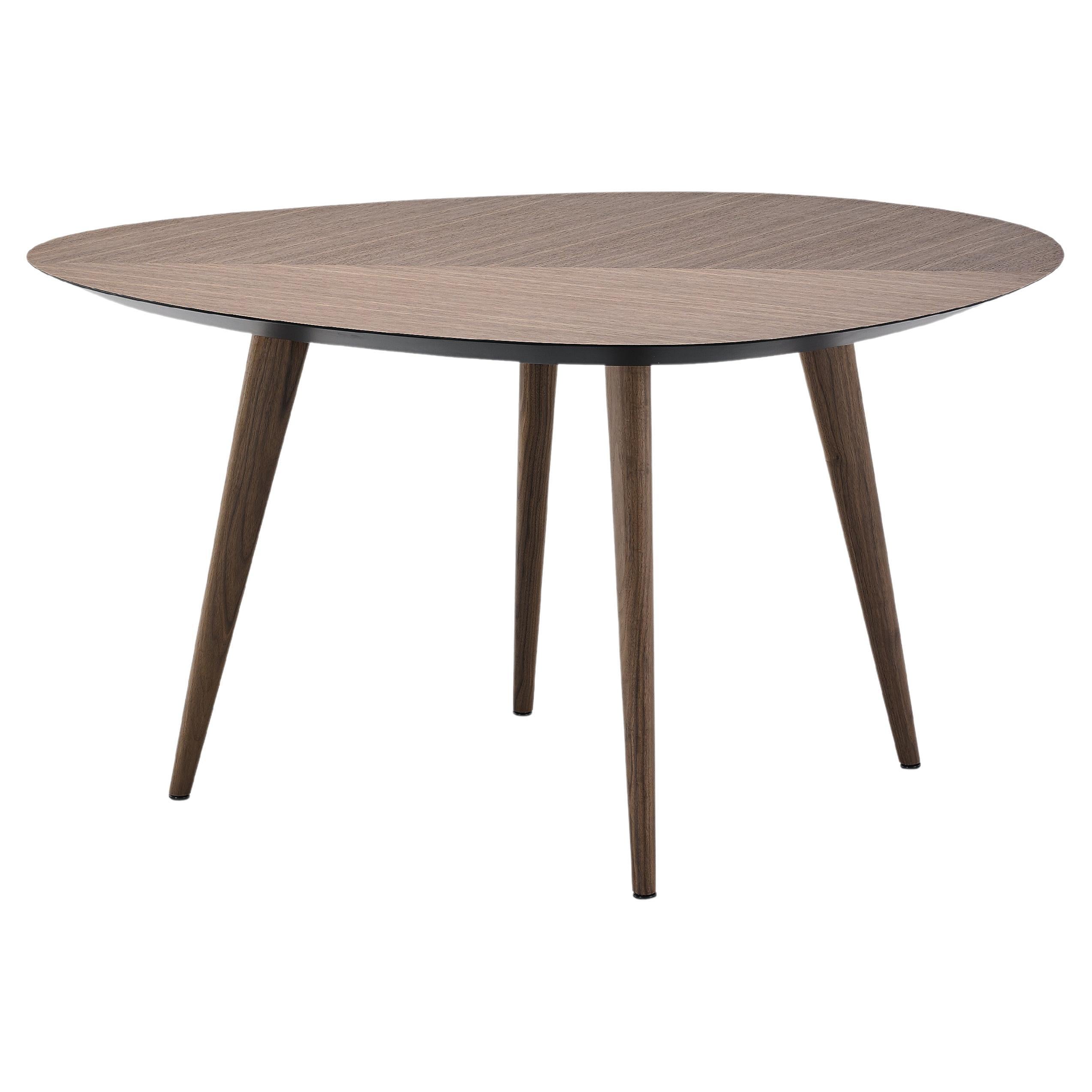 Petite table Zanotta en tweed avec plateau et cadre en noyer de Garcia Cumini