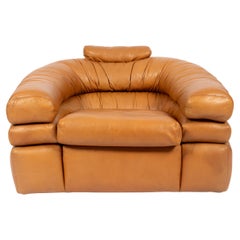 Zanotta "Straccio" by De Pas d'Urbino & Lomazzo cognac leather fauteuil