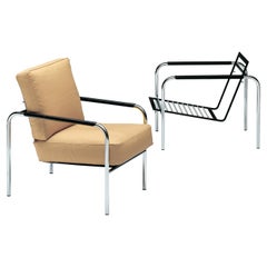 Sillón Zanotta Susanna de cuero 0340 y estructura cromada