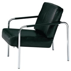 Fauteuil Zanotta Susanna en cuir Scozia 0679 et cadre plaqué chrome