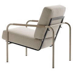 Zanotta Susanna Armchair in Teolo 30607 Fabric & Nickel-Satin Finished Frame