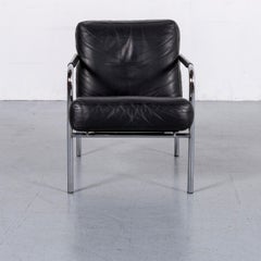 Zanotta Susanna Leather Armchair Black One-Seat Chair