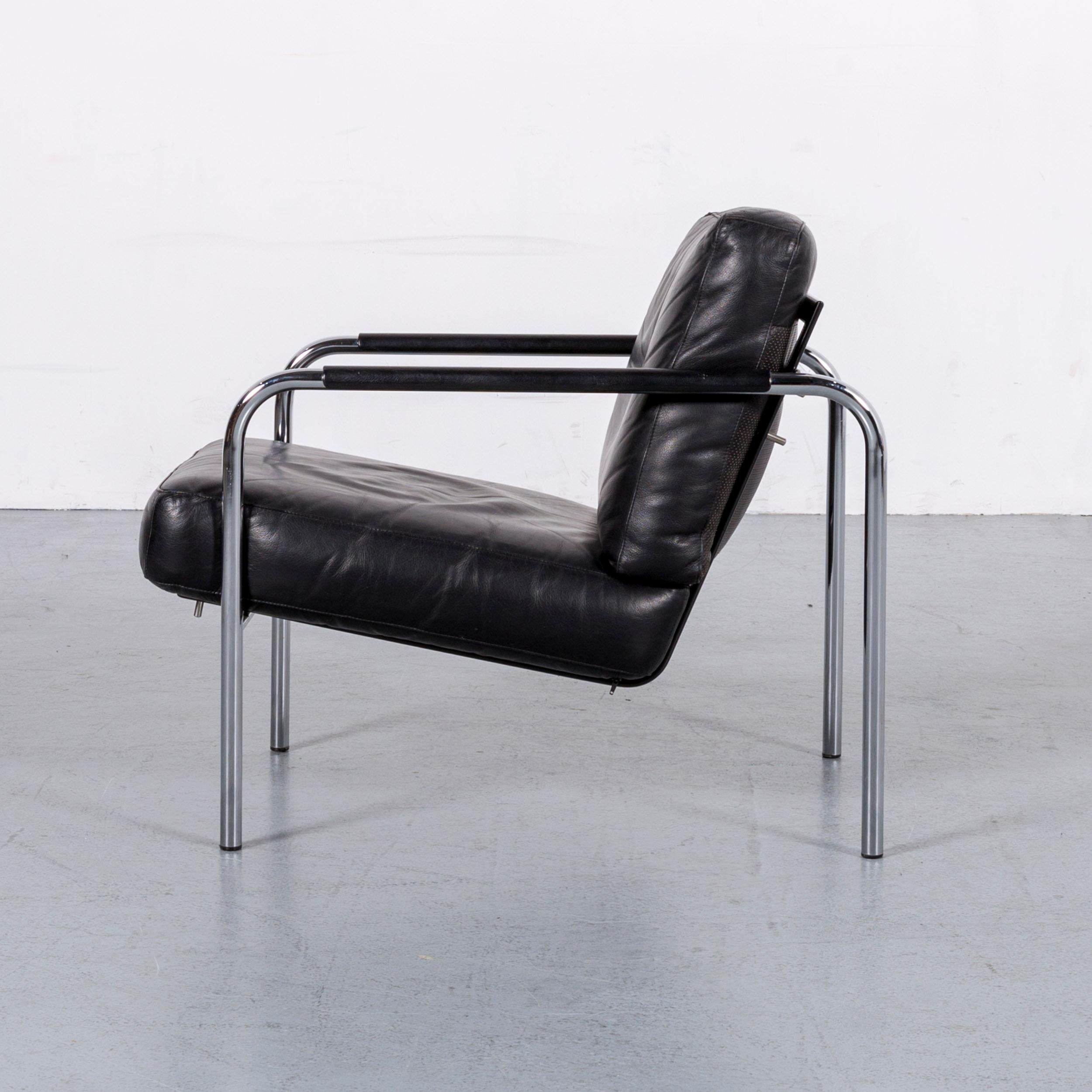 Zanotta Susanna Leather Armchair Black One-Seat Chair 1