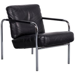 Zanotta Susanna Leather Armchair Black One-Seat Chair