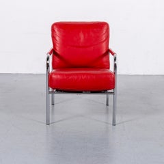Zanotta Susanna Leather Armchair Red One-Seat Chair