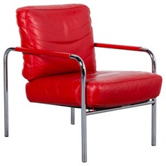 Zanotta Susanna Leather Armchair Red One-Seat Chair
