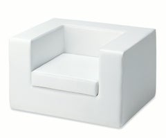 Fauteuil Zanotta Throw Away en cuir blanc par Willie Landels