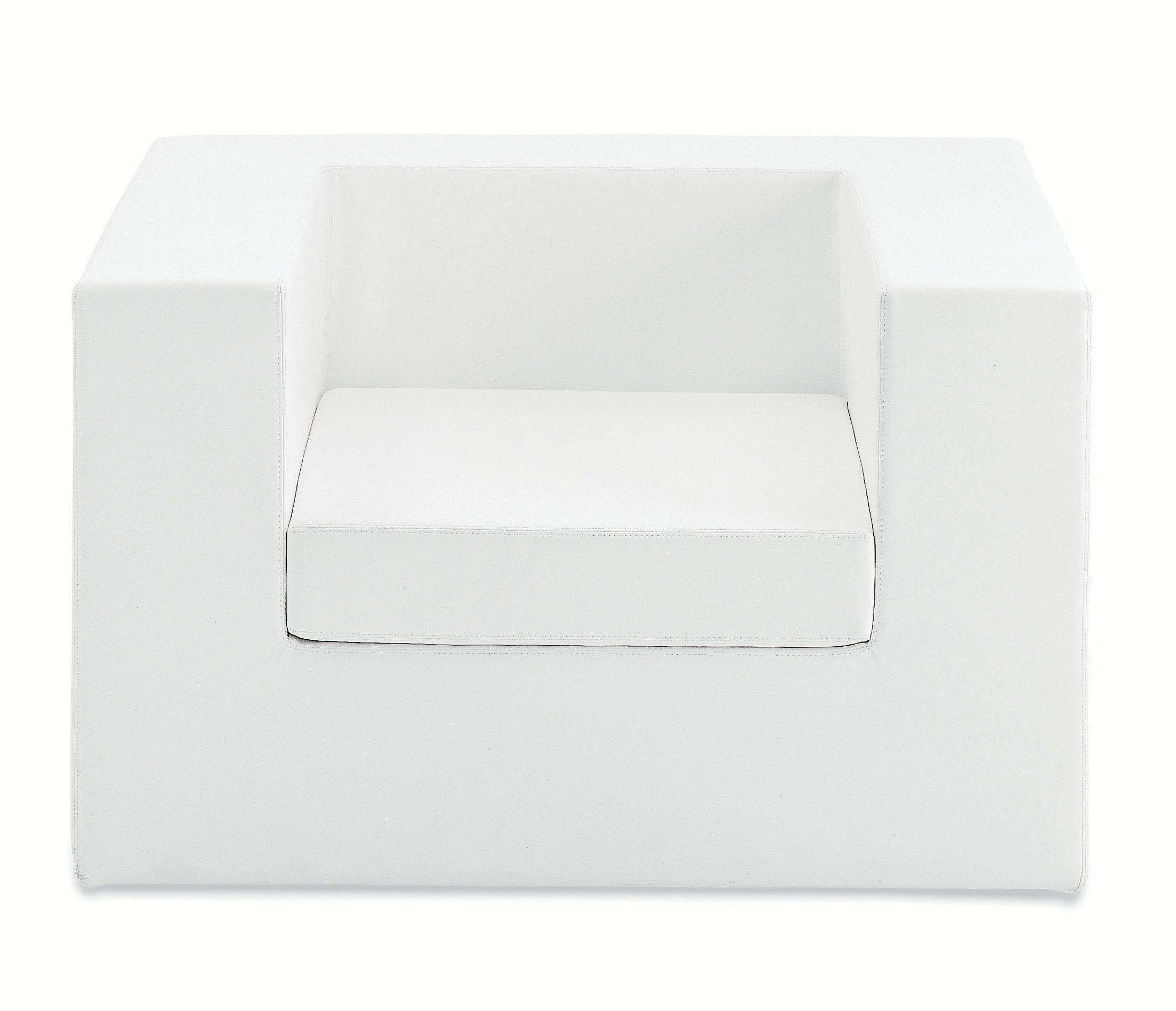 Zanotta Throw Away Armchair in White Leather by Willie Landels