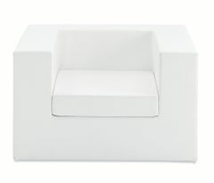 Sillón Zanotta Throw Away de cuero blanco by Willie Landels