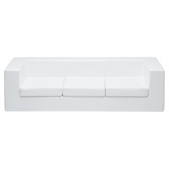 Zanotta Throw Away Three-Seater Sofa in White Leather by Willie Landel