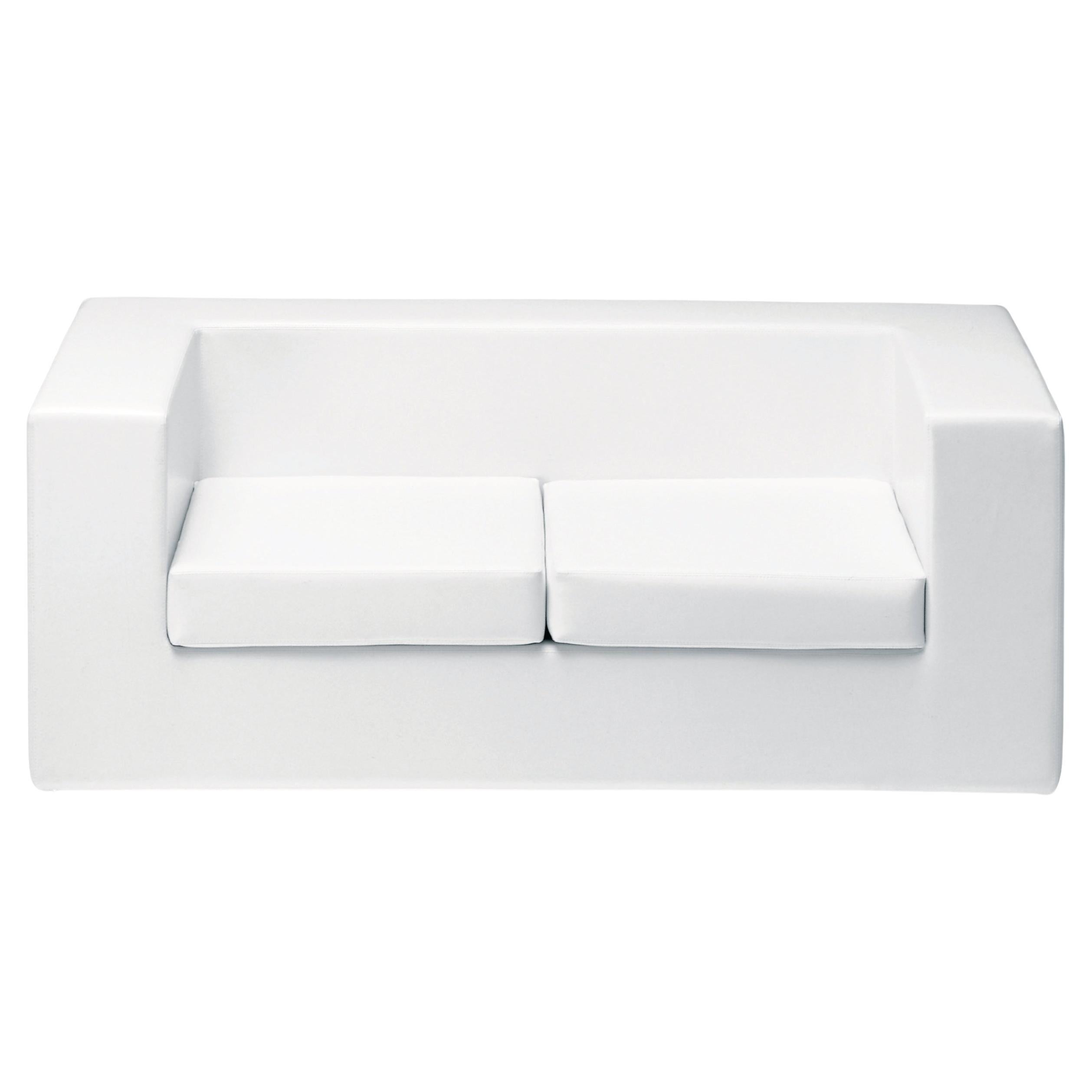 Zanotta Throw Away Two-Seater Sofa in White Leather by Willie Landel