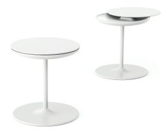 Zanotta Toi Small Table in White Finish with Plywood Top by Salvatore Indriolo