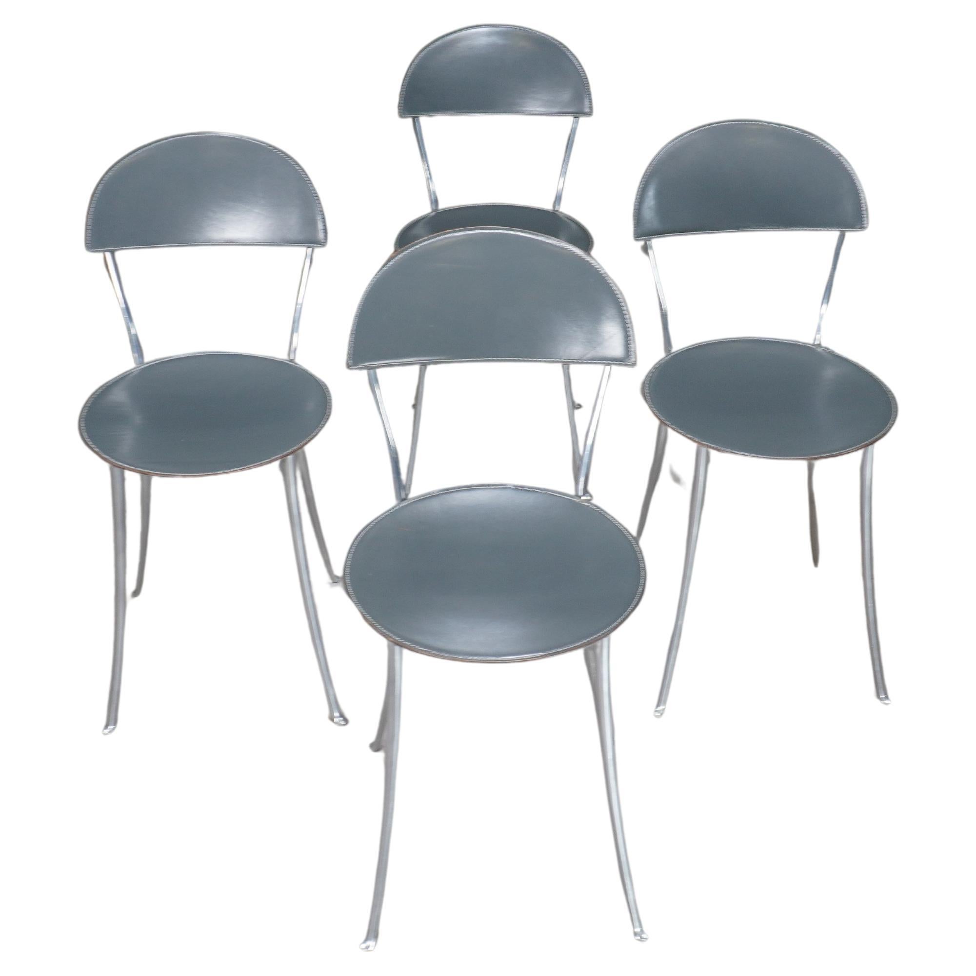 Zanotta Tonietta Metal Chairs by Enzo Mari, Set of Four