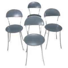 Zanotta Tonietta Metal Chairs by Enzo Mari, Set of Four