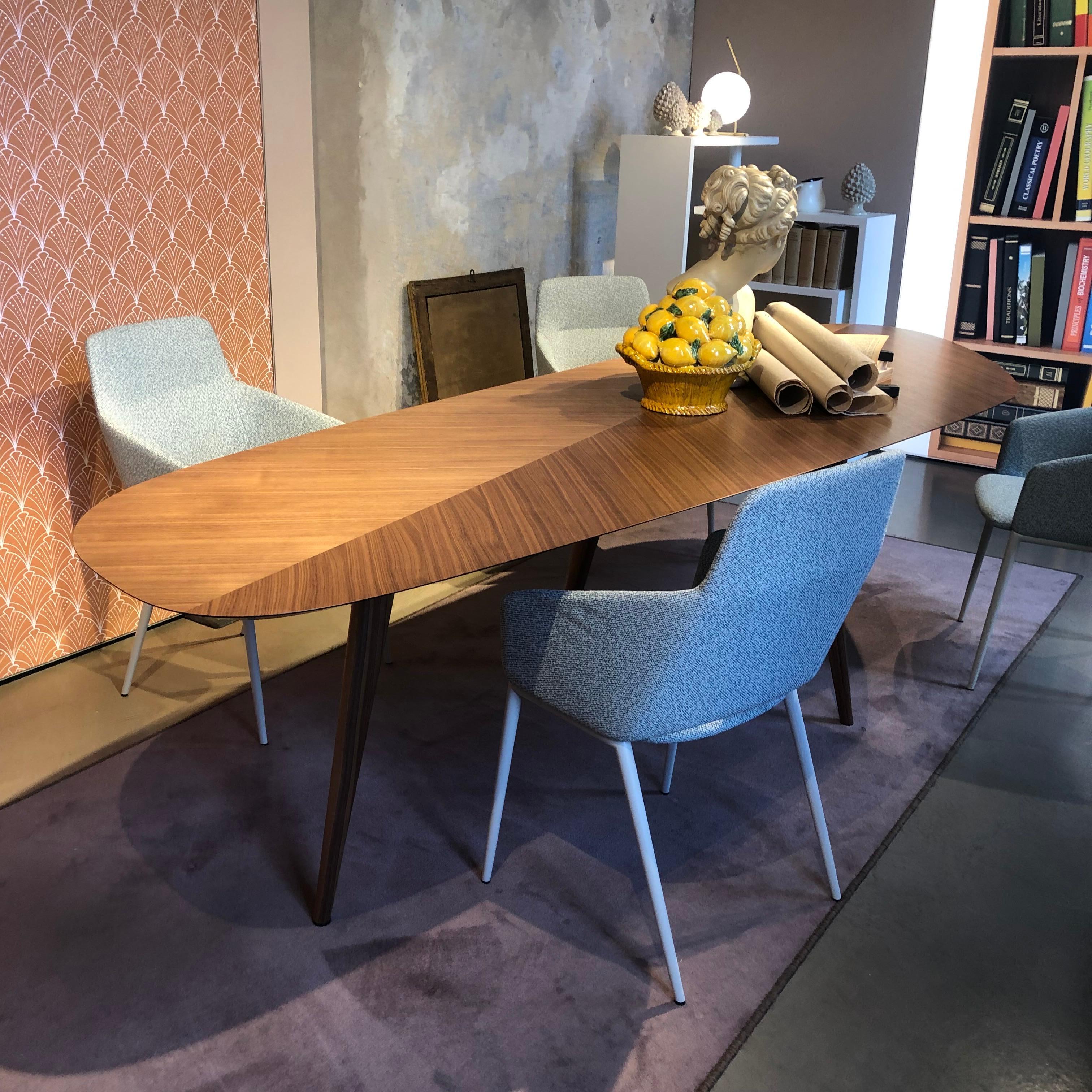 Italian Zanotta Walnut Tweed Table by Garcia Cumini