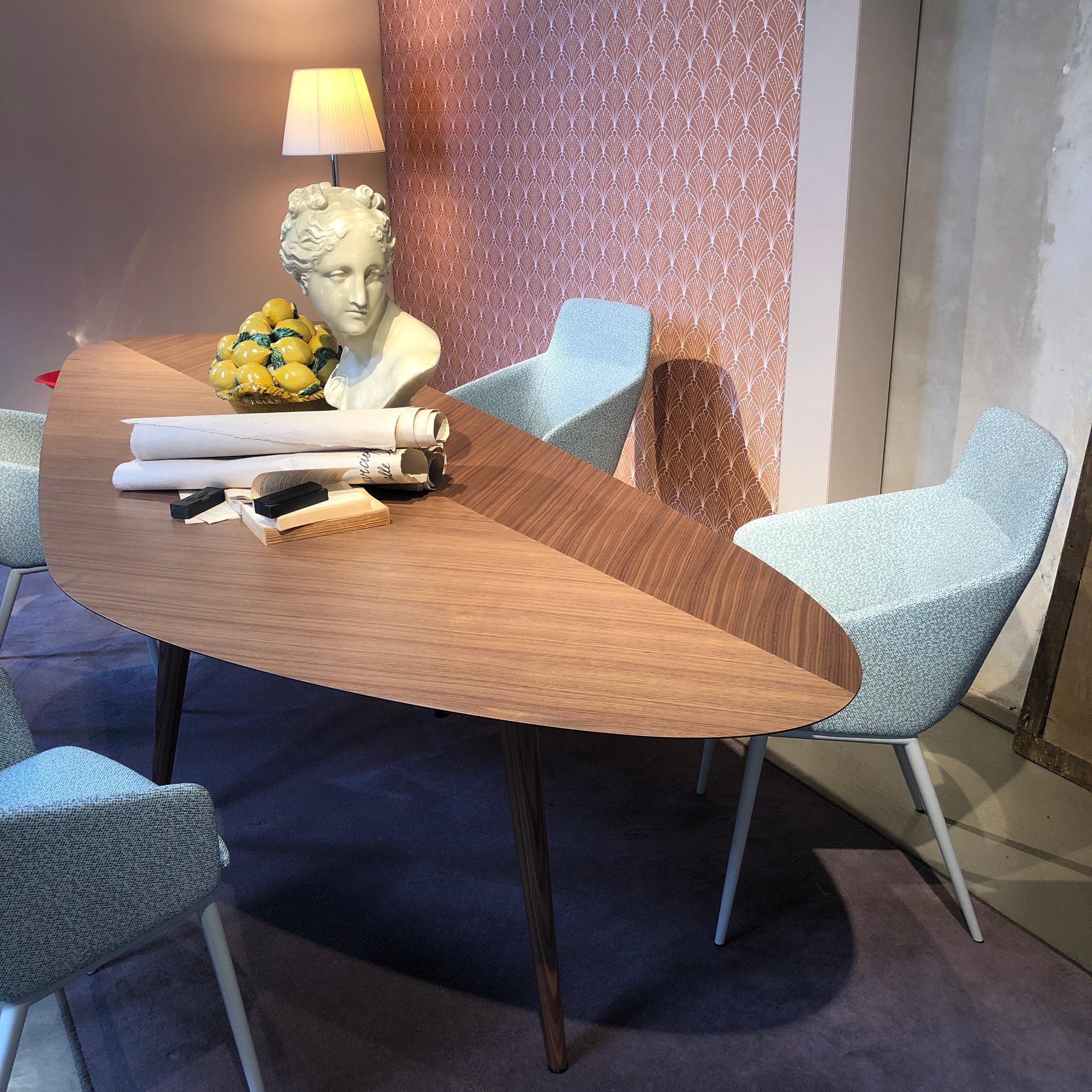 Contemporary Zanotta Walnut Tweed Table by Garcia Cumini