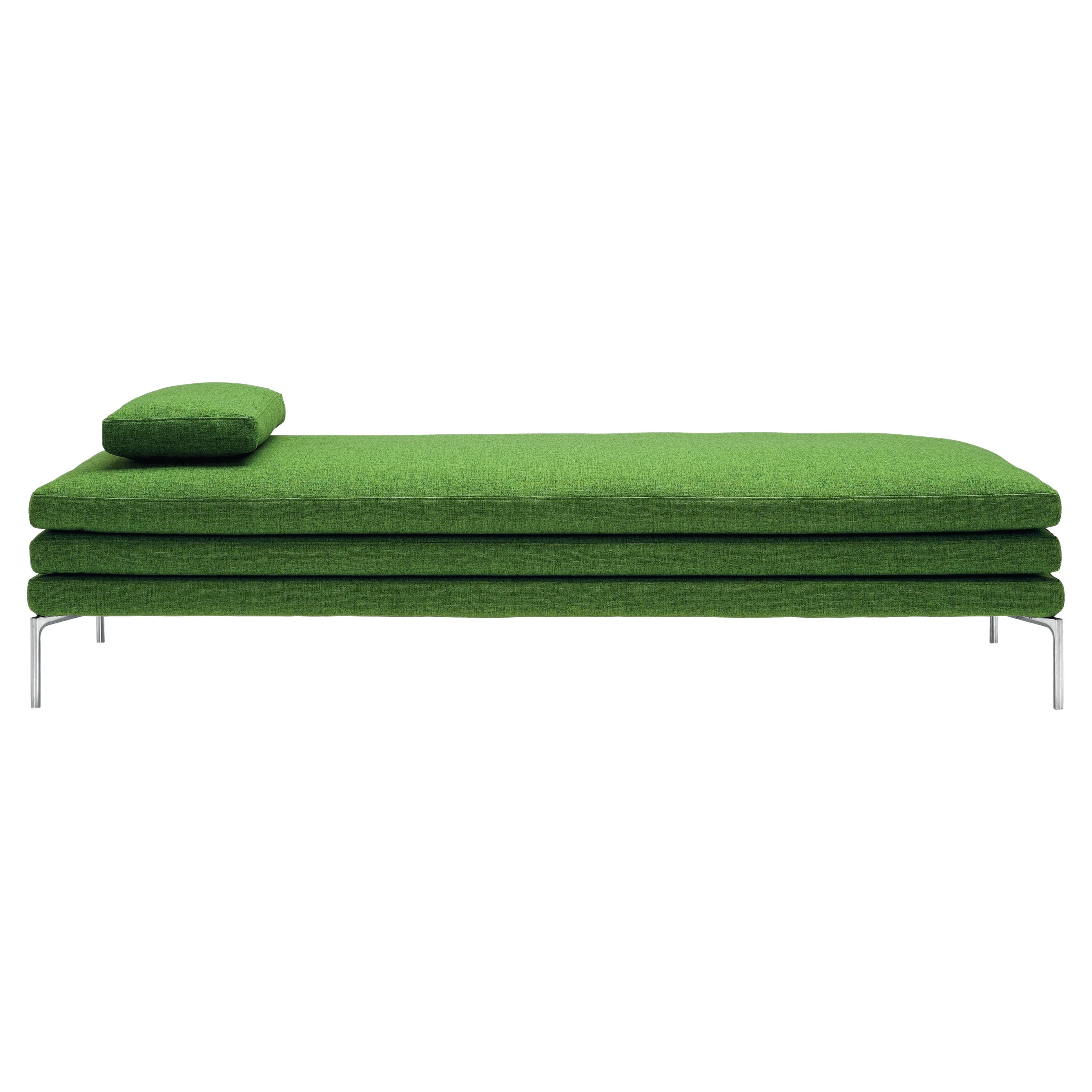 Zanotta William Day Bed in Green Fabric with Steel Frame by Damian Williamson For Sale