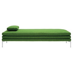 Zanotta William Day Bed in Green Fabric with Steel Frame by Damian Williamson
