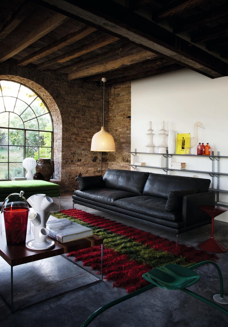 Zanotta William Modular Sofa in Brown Leather with Black Steel Frame ...