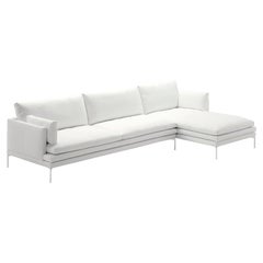 Zanotta William Modular Sofa in White Fabric & Steel Frame by Damian Williamson