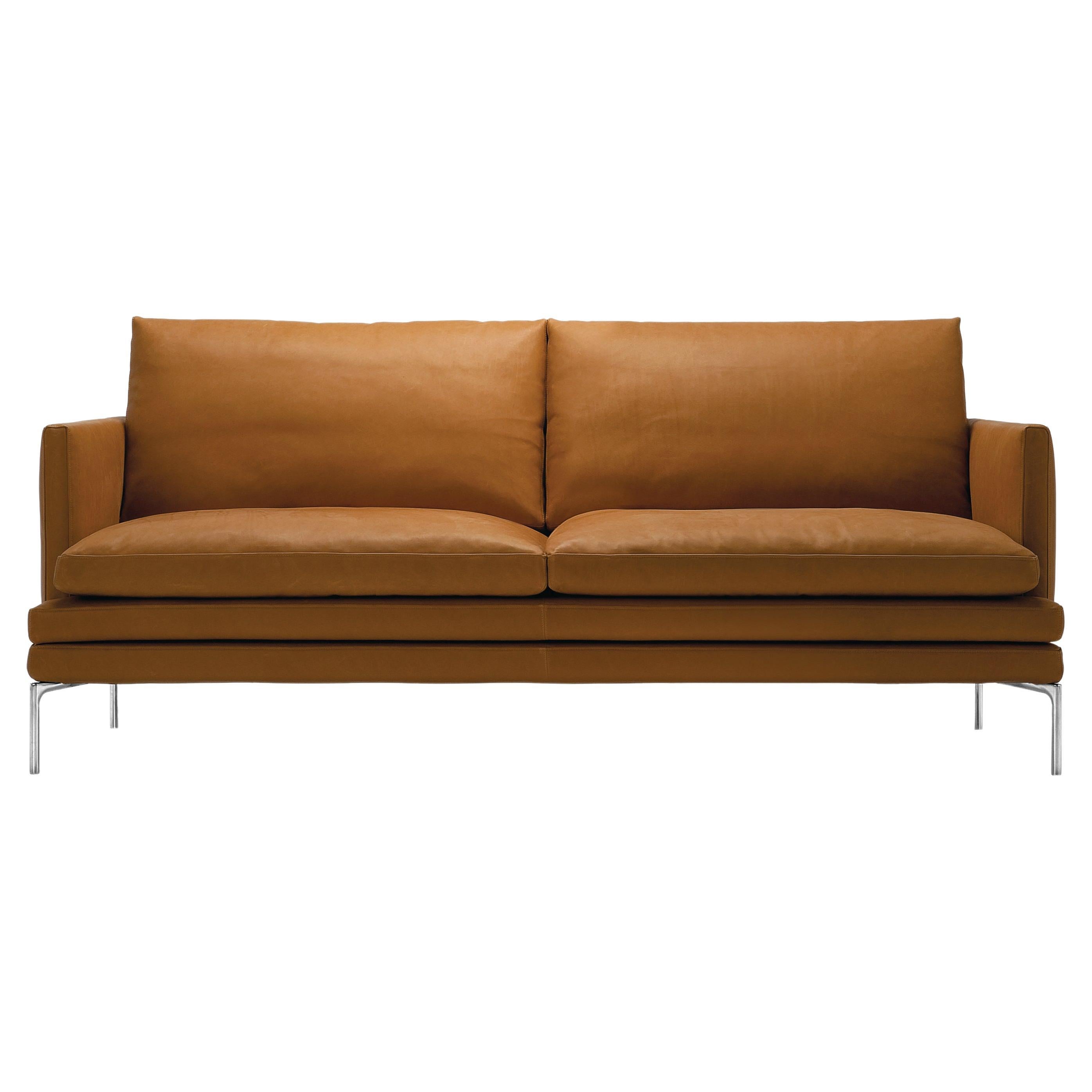 Zanotta William Monobloc Small Sofa in Brown Leather by Damian Williamson
