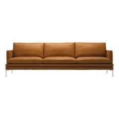 Zanotta William Monobloc, dreisitziges Sofa aus braunem Leder von Damian Williamson