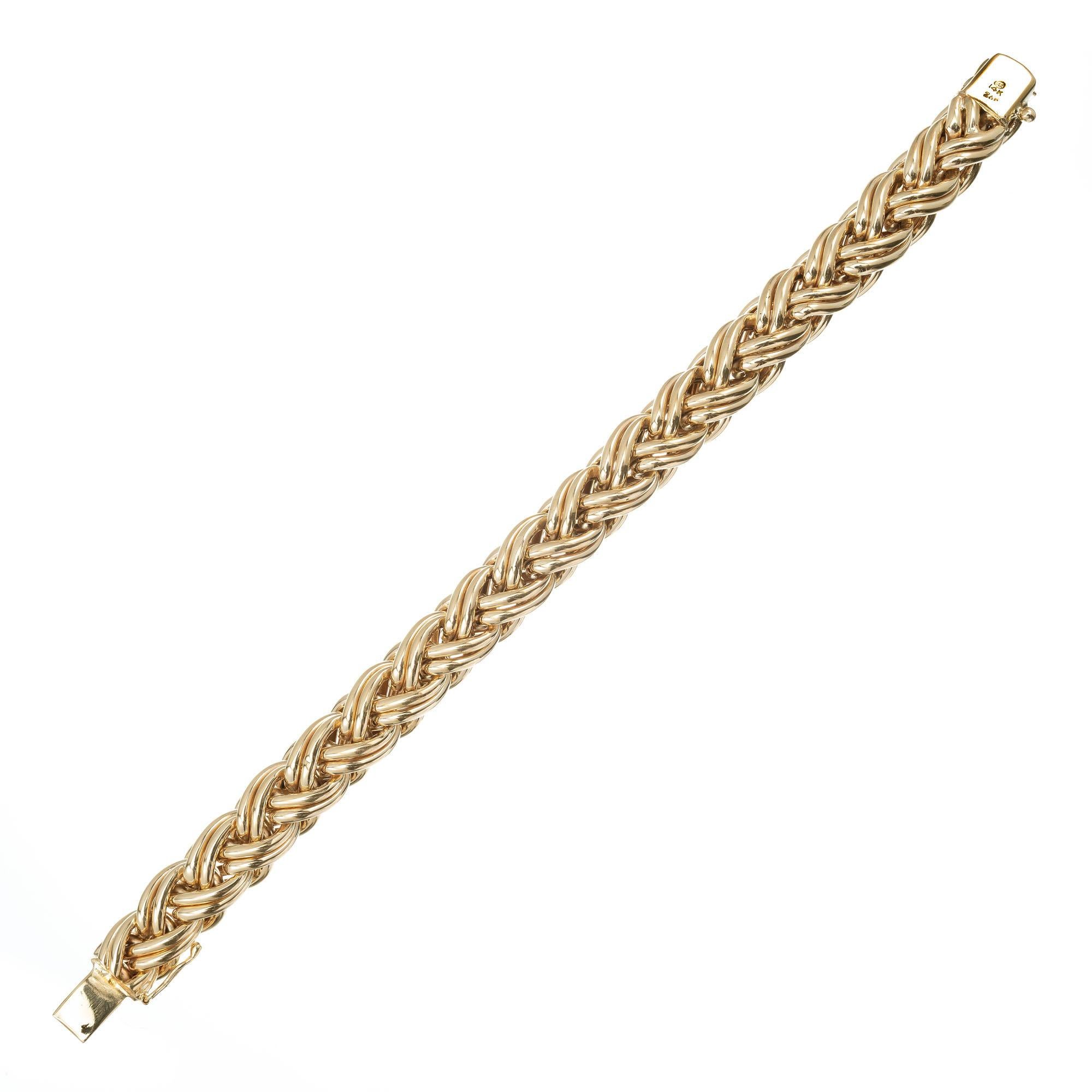 Zantow Ferguson Yellow Gold Woven Bracelet In Excellent Condition In Stamford, CT