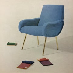 Fauteuils de salon Baby en mohair de Zanuso, cadres en bois ancien, pieds en laiton, Arflex, 1951