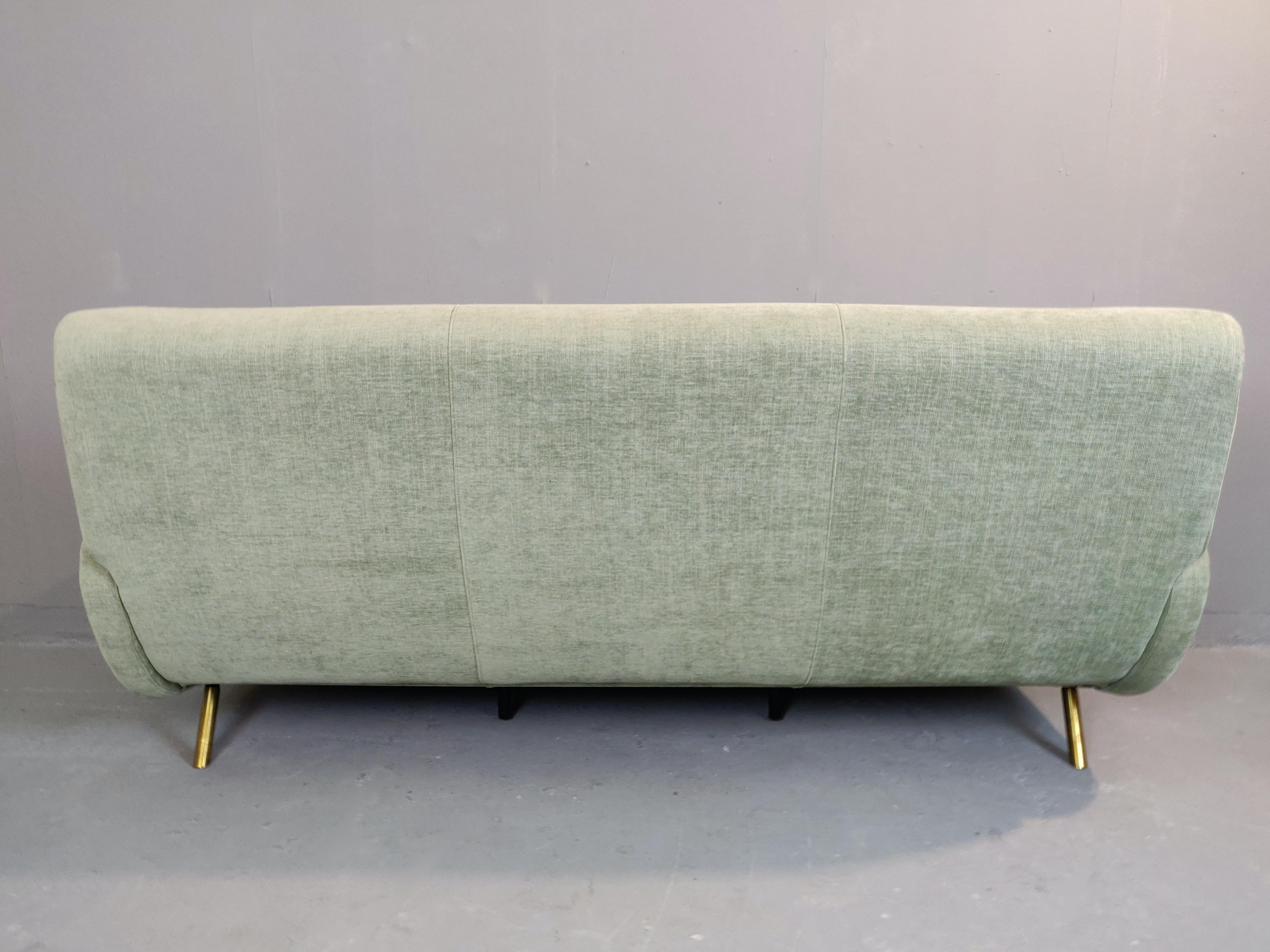 Upholstery Zanuso Style Italian Sofa