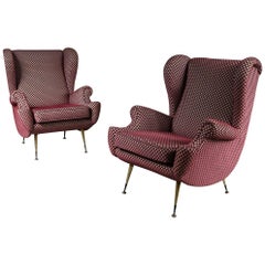 Zanuso Style Pair of Lounge Chairs, Italy, 1950s