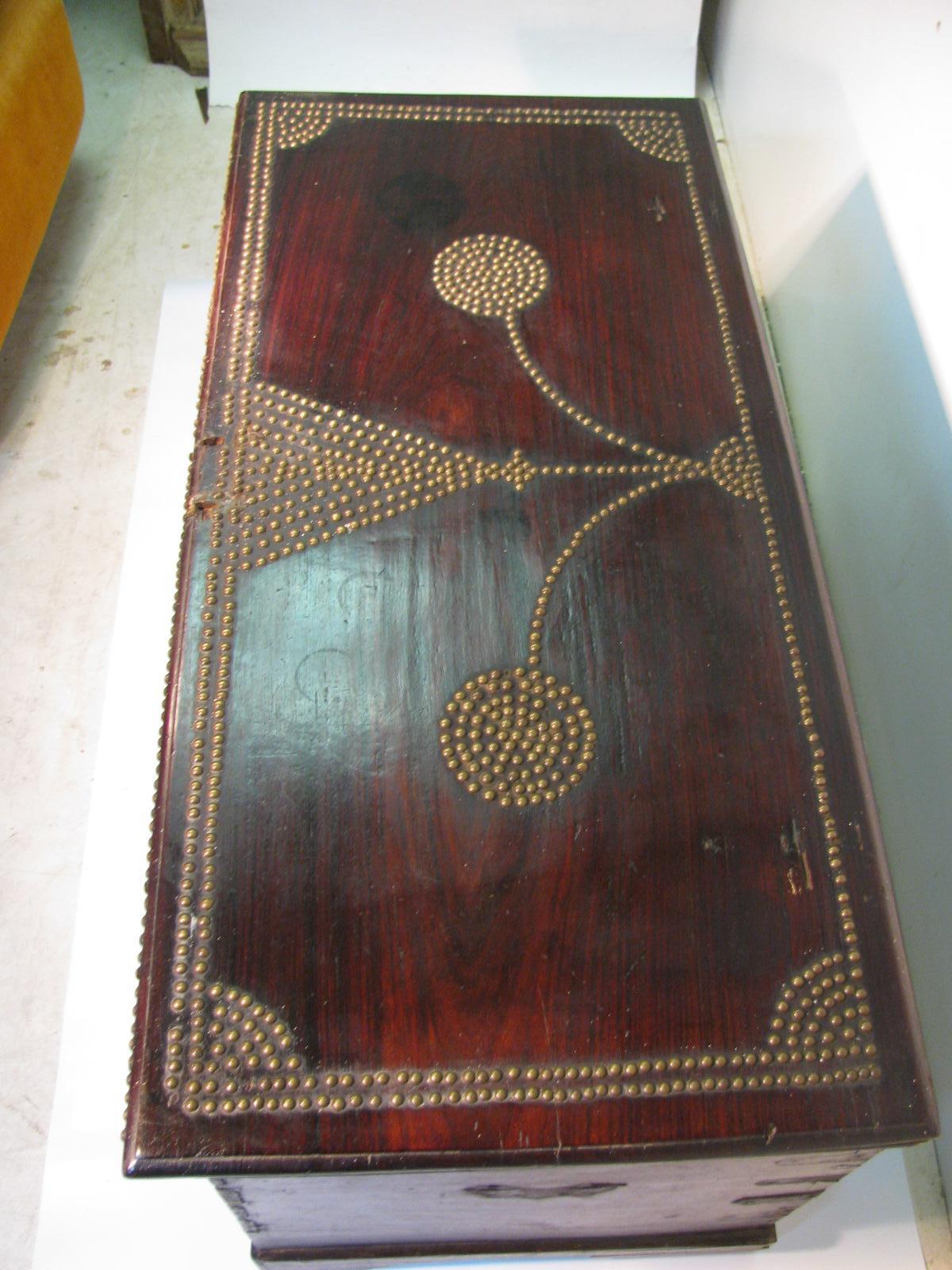 Congolese Zanzibar Mid-19th Century Studded Rosewood Chest with 3 Drawers