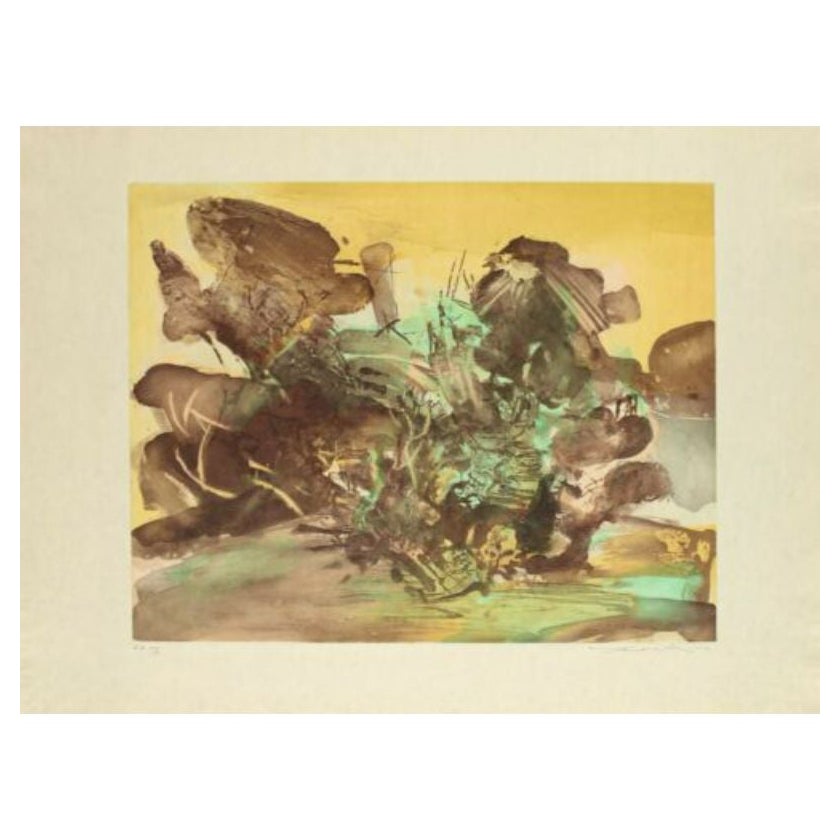 Zao Wou-Ki, Abstrakter Kupferstich mit Aquatinta, 1974