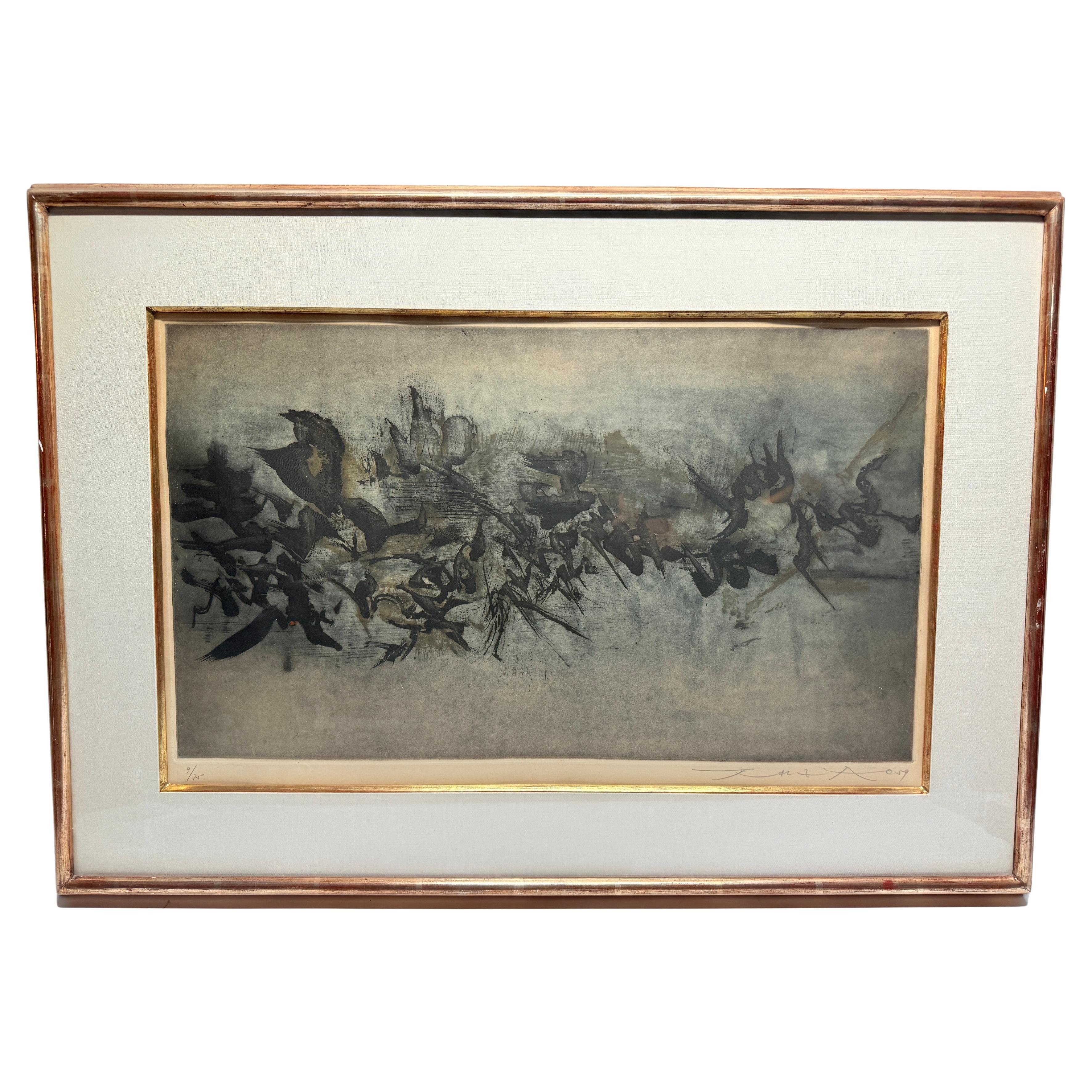 Zao Wou-Ki (cinese-francese, 1921-2013), "Senza titolo #12 (Agerup 120)" 1959 in vendita