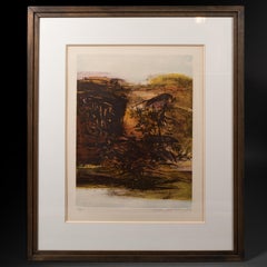 Zao Wou-ki : feu , Gravure Aquatinte X/75 Ex. Date 1967