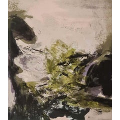 1971 Original Lithograph by Zao Wou-Ki Ohne Titel - Composition rose