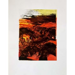 1978 Lithographie originale de Zao Wou-Ki Elégie pour Jean-Mari no. 2