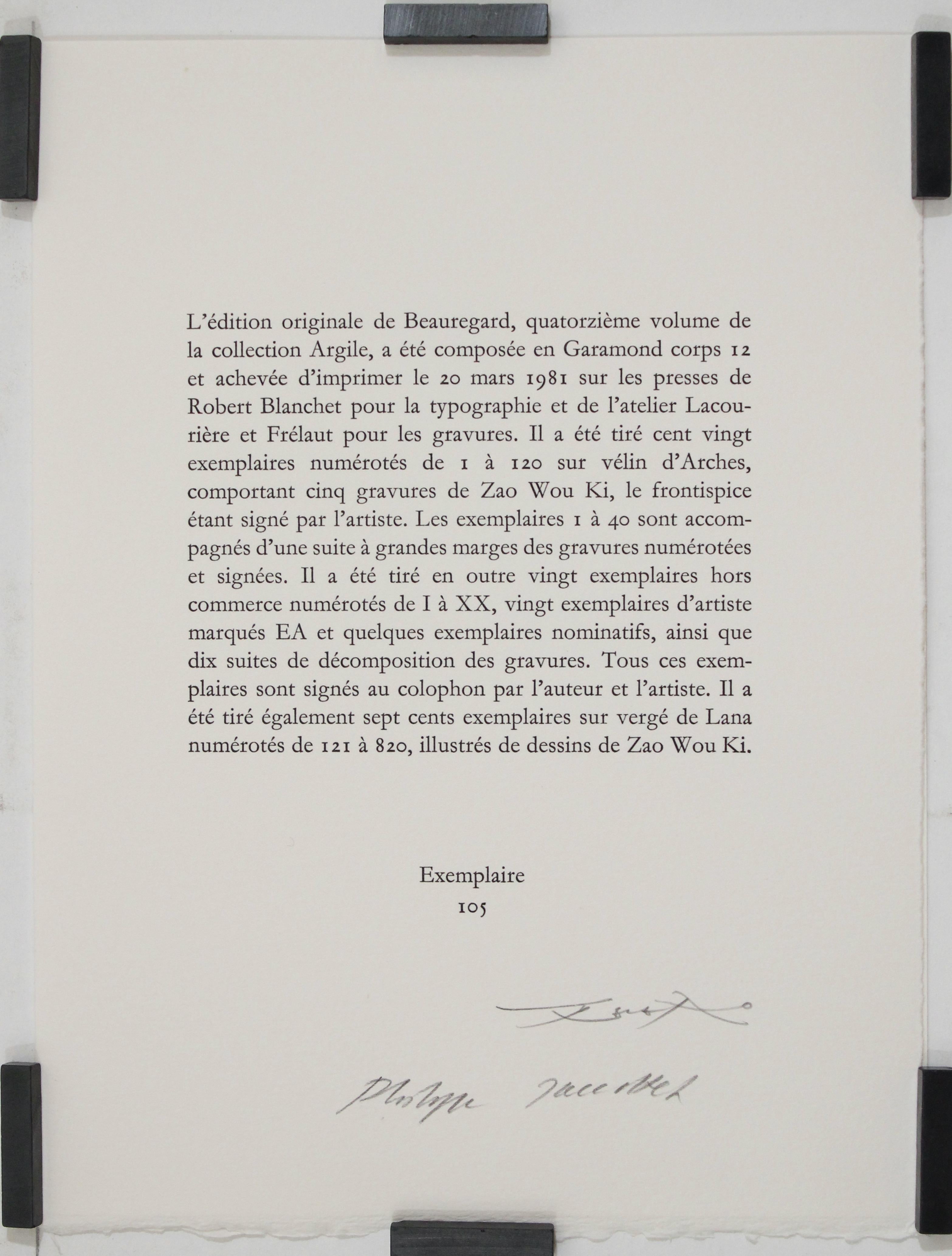 Livre illustré original de Zao Wou-Ki intitulé « Beauregard », 1981 en vente 5