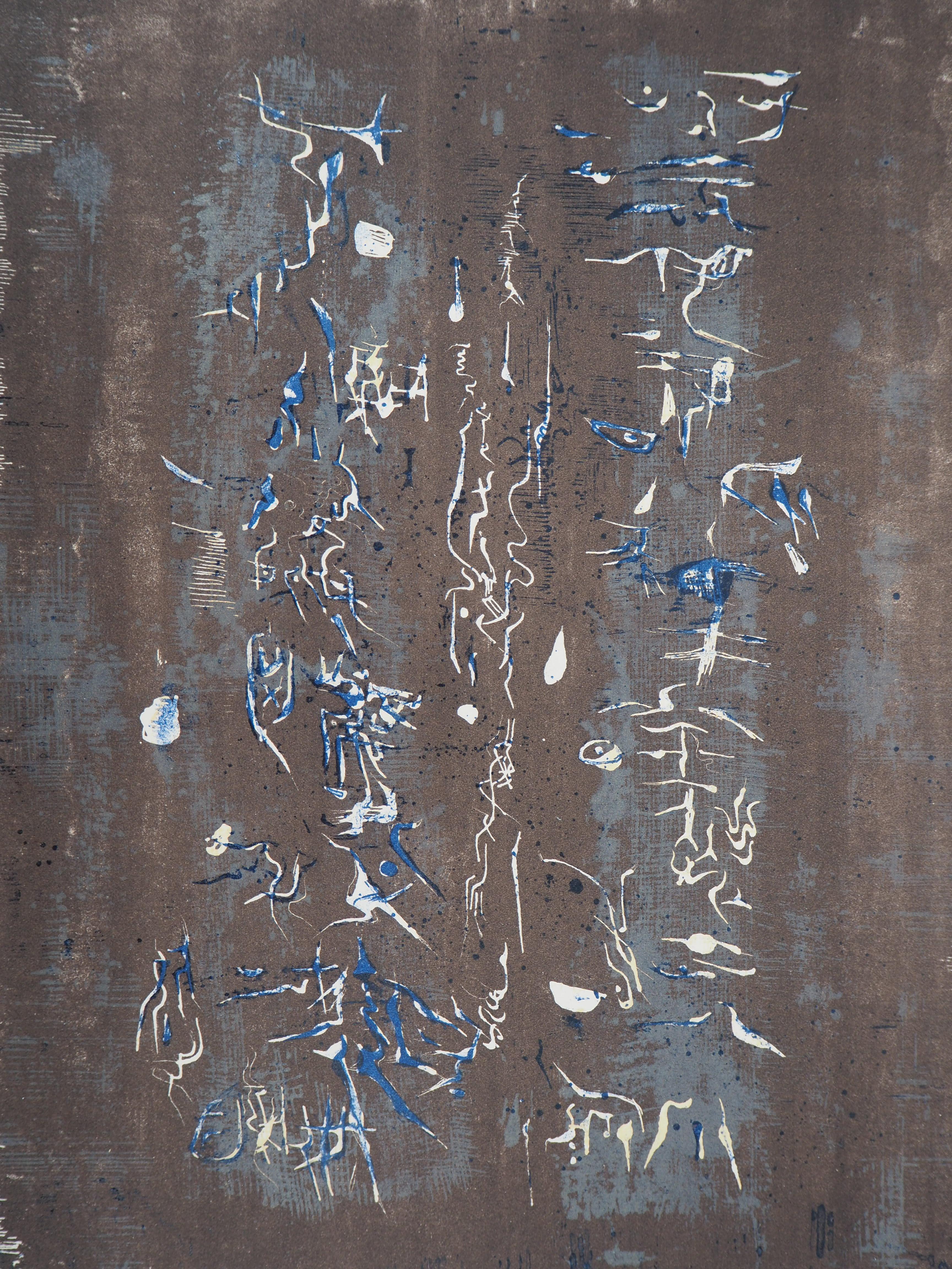 Abstrakte abstrakte Komposition - Original Lithographie (Agerup #113) – Print von Zao Wou-Ki