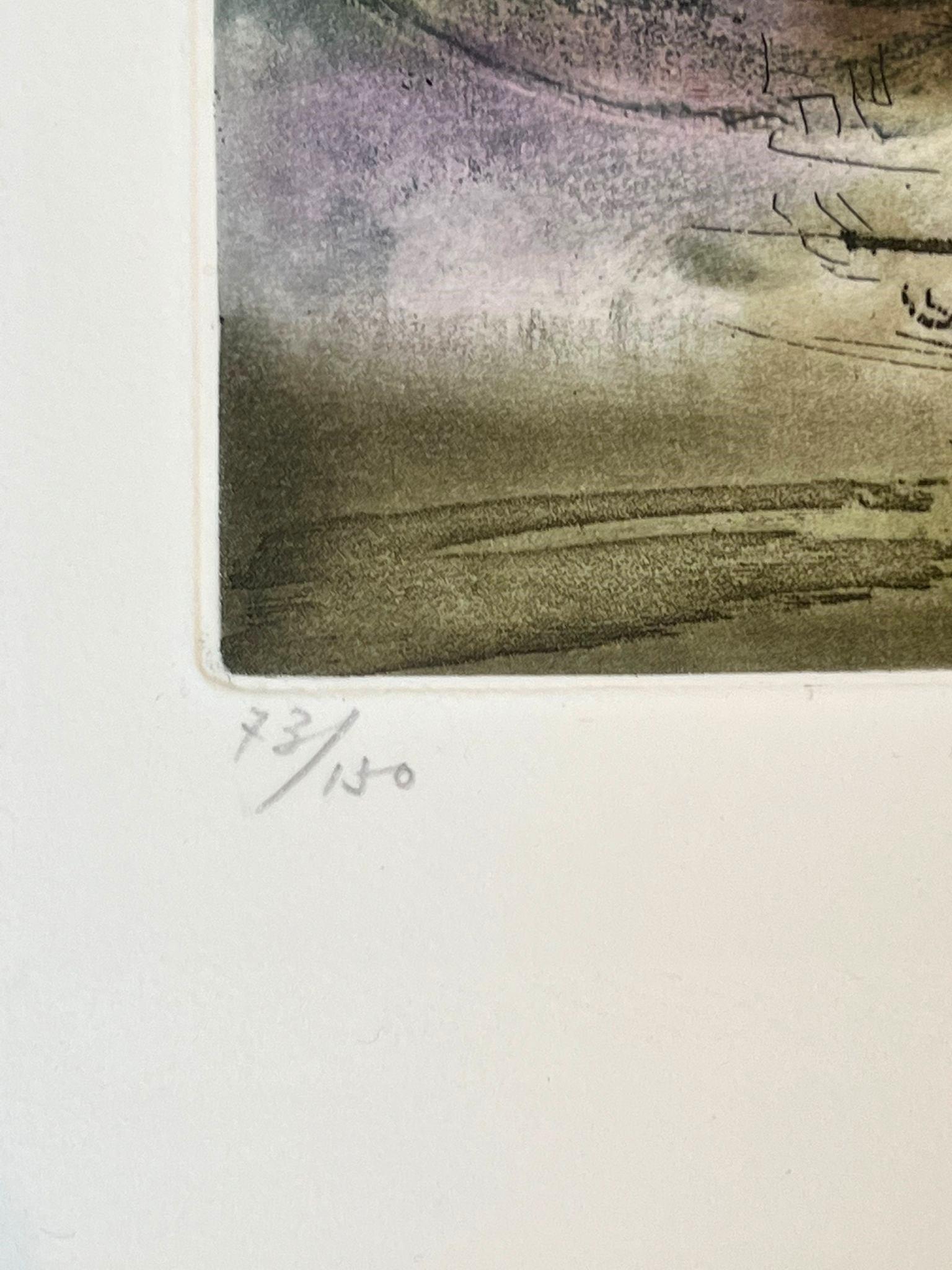 Canto Pisano (Planche 7) - Abstract Print Grigio di Zao Wou-Ki