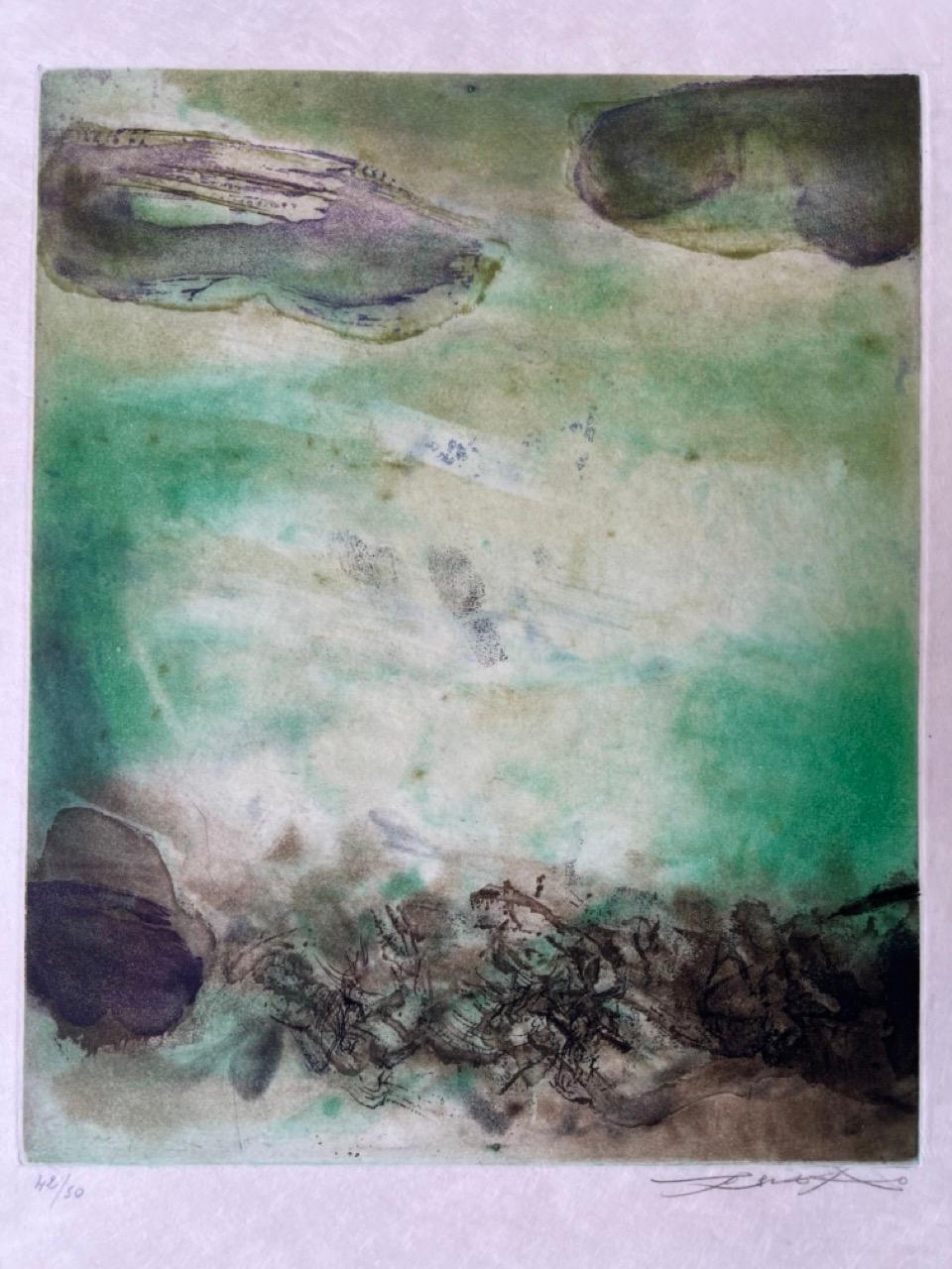 Zao Wou-Ki Abstract Print - Canto Pisan (planche 8) 