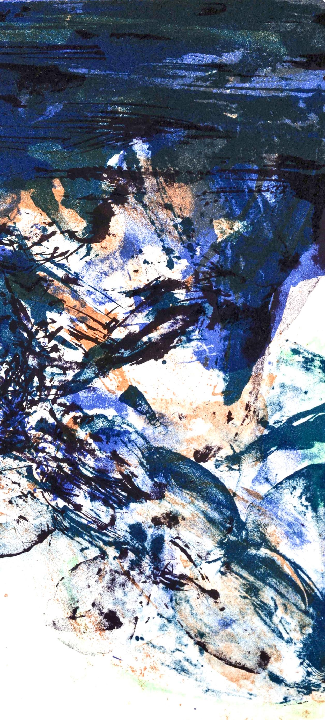 Composición (Ågerup 268), San Lazzaro et ses Amis, XXe siècle - Abstract Print Púrpura de Zao Wou-Ki