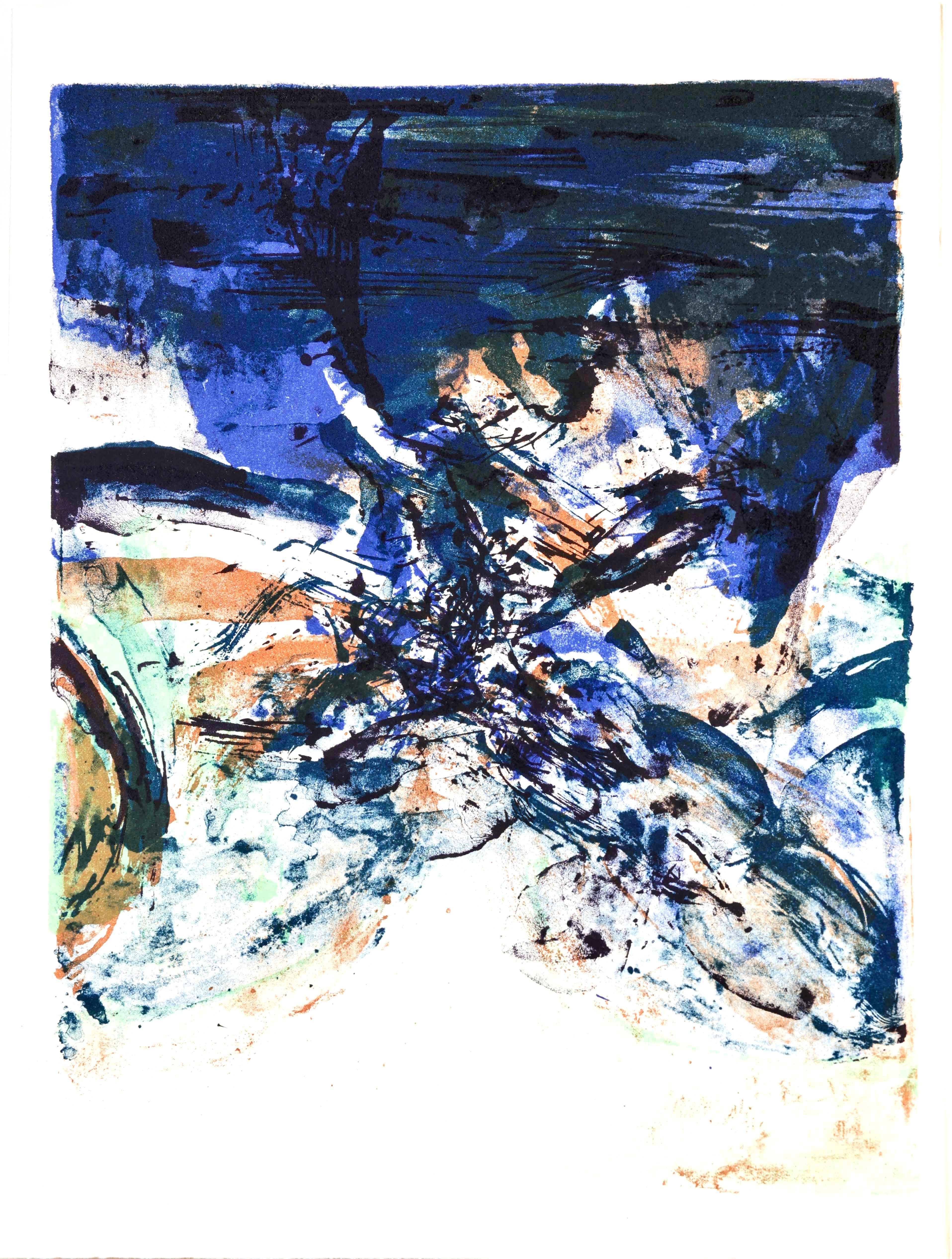 Litografía sobre papel vélin d'Arches. Tamaño del papel: 14 x 10,5 pulgadas. Inscripción: Sin firmar y sin numerar, tal como se emitió. Referencias del catálogo razonado: Zao, Wou-ki, et al. Zao Wou-Ki, la Obra Gráfica: Catálogo razonado, 1937-1995.