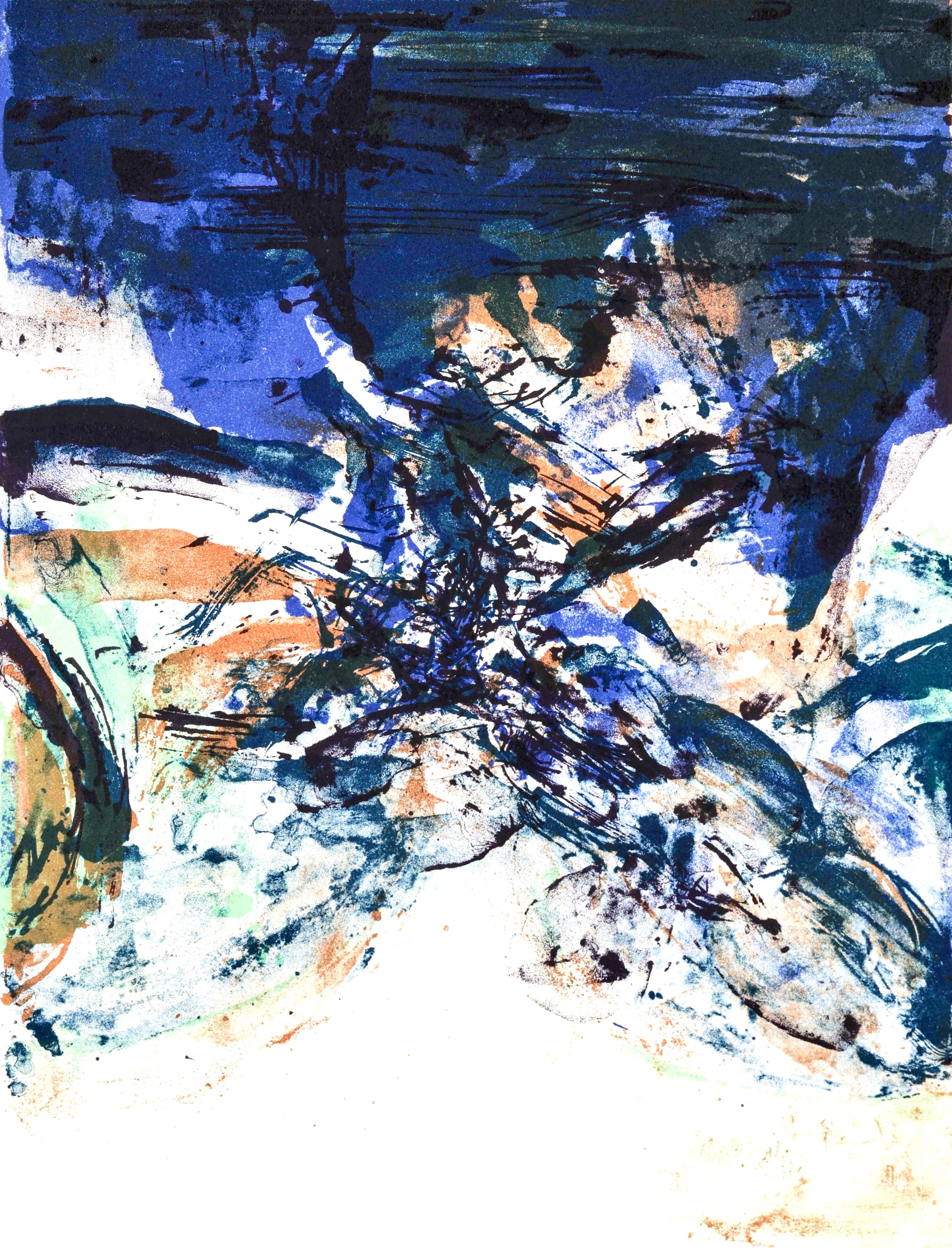 Abstract Print de Zao Wou-Ki - Composición (Ågerup 268), San Lazzaro et ses Amis, XXe siècle