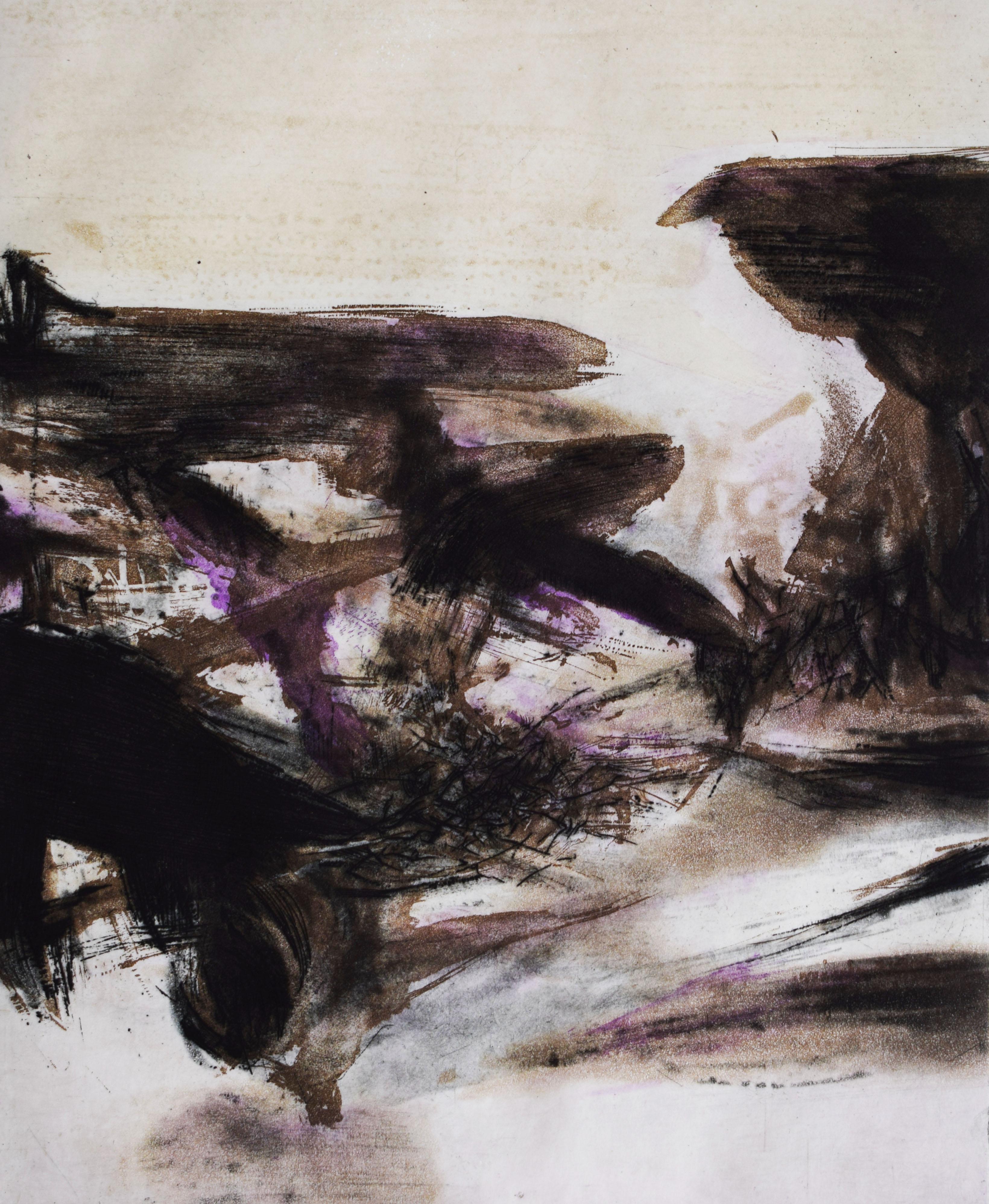 Zao Wou-Ki Abstract Print - Composition IV, from: Canto Pisan - Chinese French Canto Literature Abstract