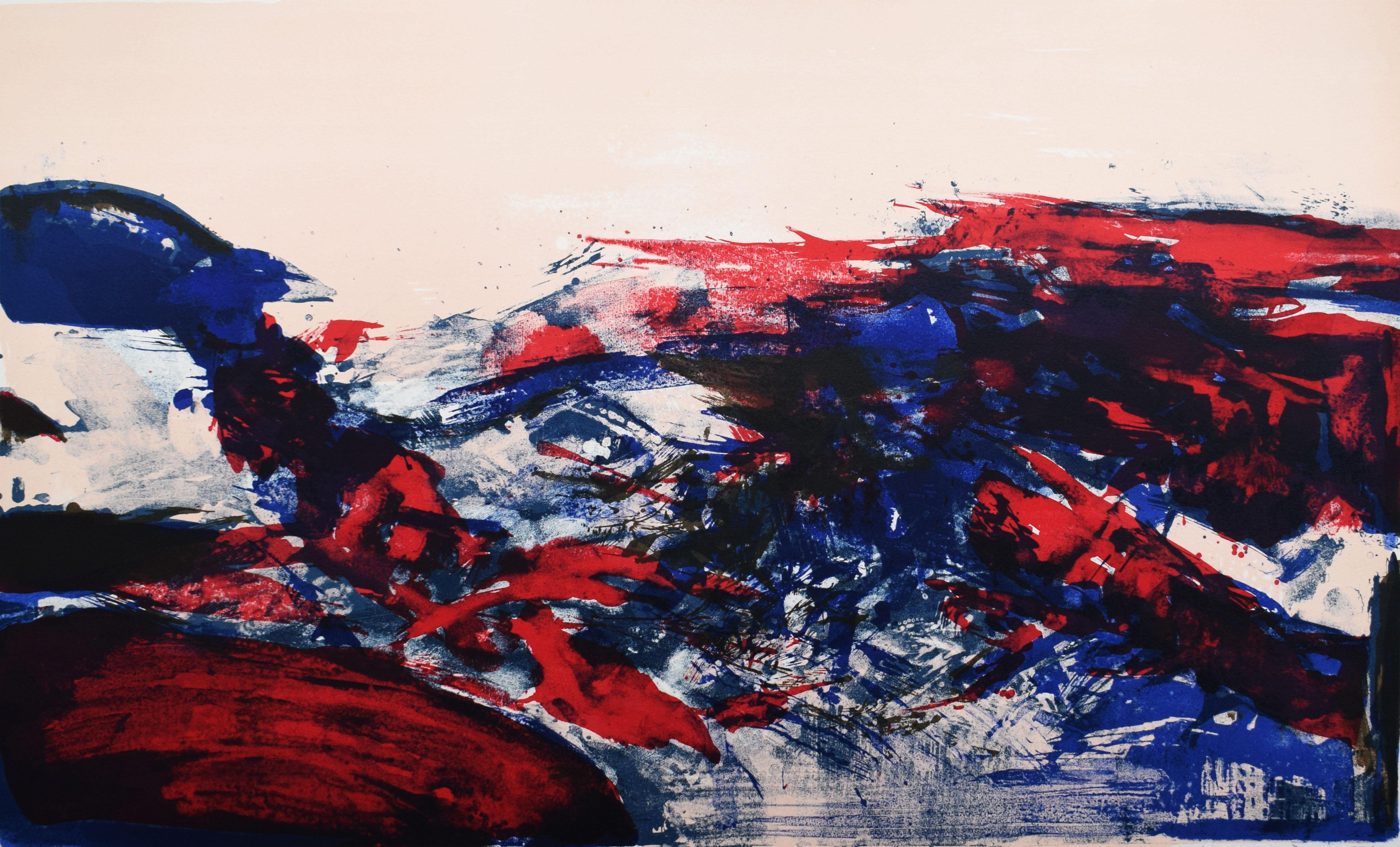 Abstract Print Zao Wou-Ki - Composition IV, de : In Honour of the Picture and of Poetry - Chinese Abstract